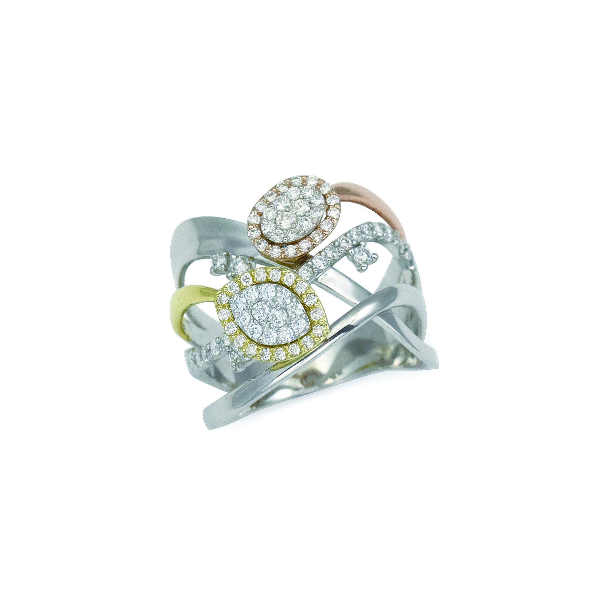 Pt950・K18・ピンクゴールド ダイヤモンドリング